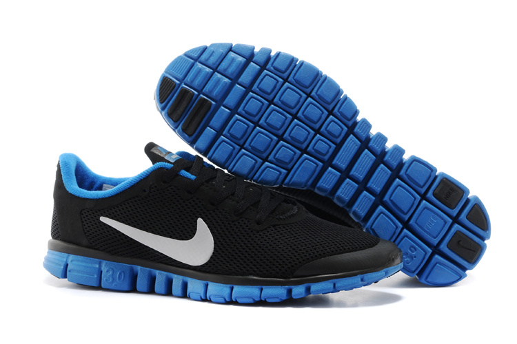 Nike Free Run.3.0 Boutique Dark Black Blue White Women's Sport Shoes - Click Image to Close