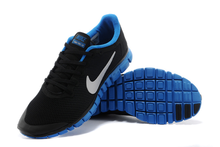 Nike Free Run.3.0 Boutique Dark Black Blue White Women's Sport Shoes - Click Image to Close