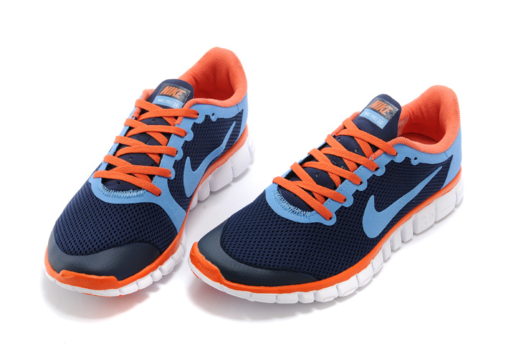 Nike Free Run.3.0 Boutique Dark Blue Orange Women's Sport Shoes - Click Image to Close