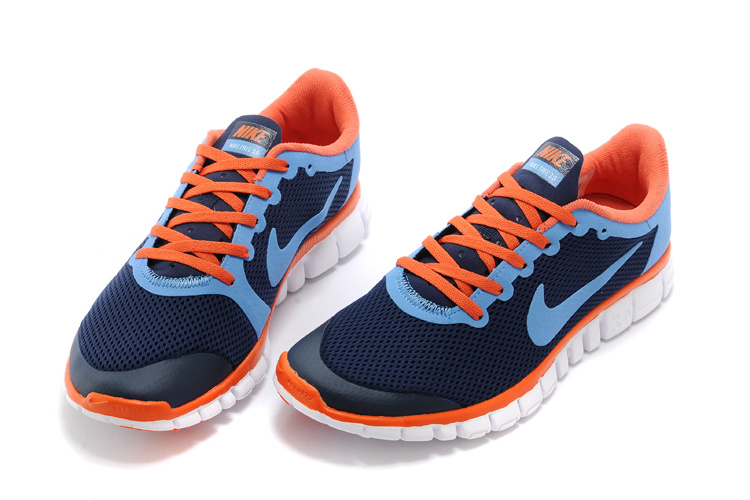 Nike Free Run.3.0 Boutique Dark Blue Orange Women's Sport Shoes