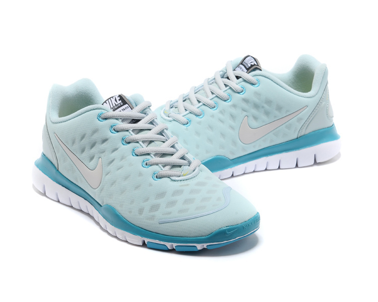 Women Nike Free TR Fit Light Blue Grey Running Shoes - Click Image to Close