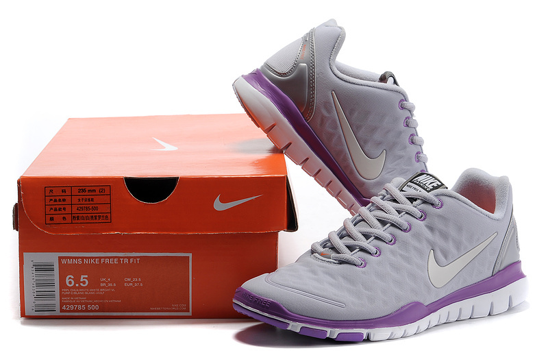 Women Nike Free TR Fit White Purple Grey Running Shoes - Click Image to Close