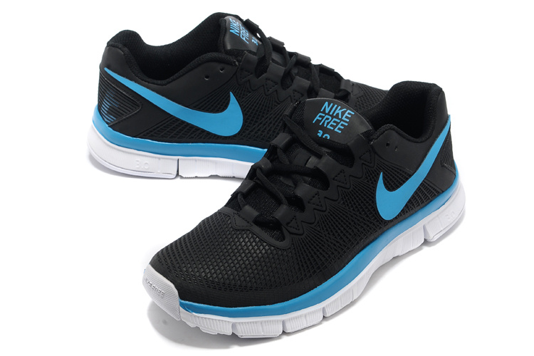 Nike Free 3.0 Trainer Black Blue Shoes - Click Image to Close