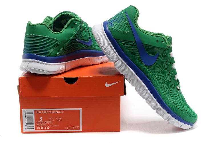 Nike Free 3.0 Trainer Green Blue White Shoes
