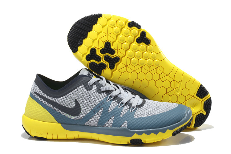 Nike Free Trainer 3.0 V3 Grey Blue Yellow Running Shoes