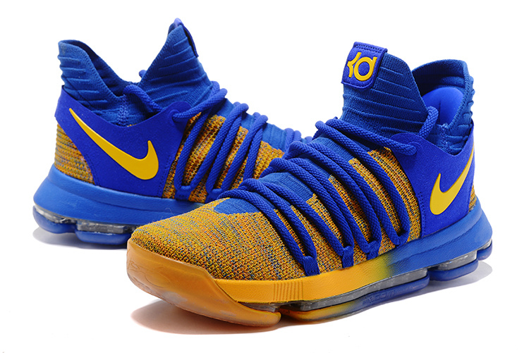 blue and yellow nike basketball shoes