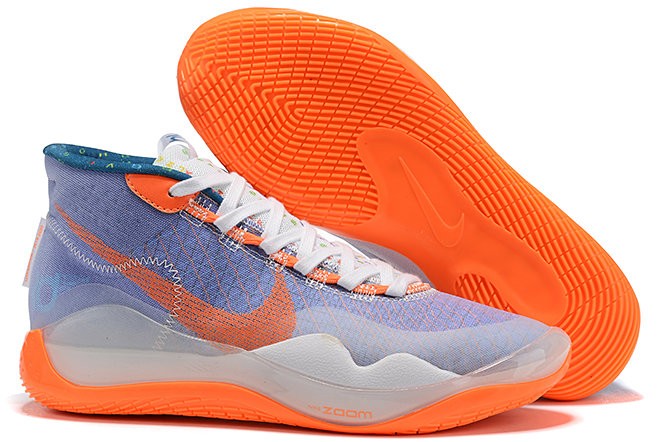 Nike KD 12 Academy Purple Orange White Shoes - Click Image to Close