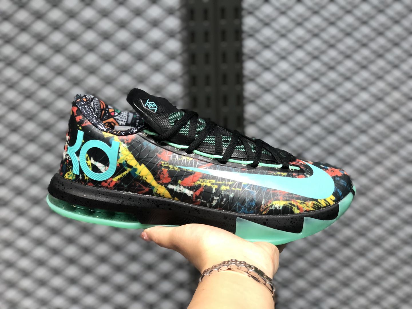 Nike KD 6 Gumbo League Multi Color Green Glow Black Shoes