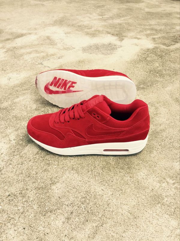 New Nike LAB Air Max 1 Deluxe Red White Running Shoes - Click Image to Close