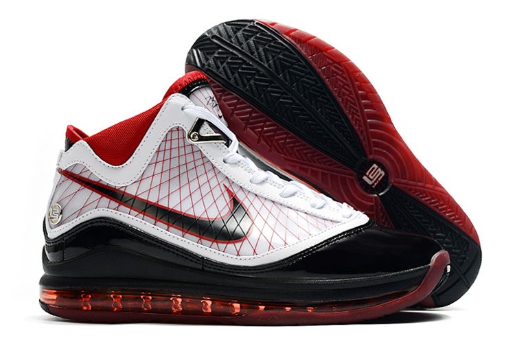 Nike LeBron 7 White Black Red White Shoes - Click Image to Close