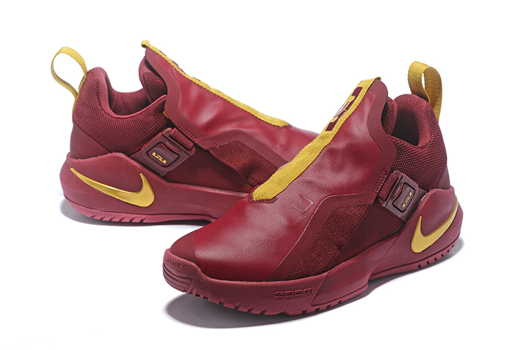 Nike LeBron Ambassador 11 Cavs PE Team Red Metallic Gold Shoes - Click Image to Close