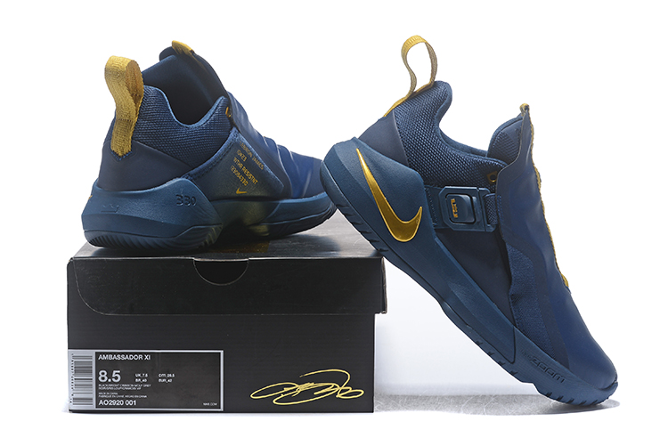 Nike LeBron Ambassador 11 Philippines Coastal Blue Metallic Gold Shoes - Click Image to Close