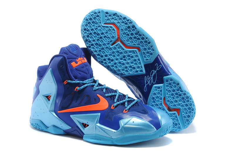 Nike Lebron 11 Champion Jade Blue Orange Basktabll Shoes