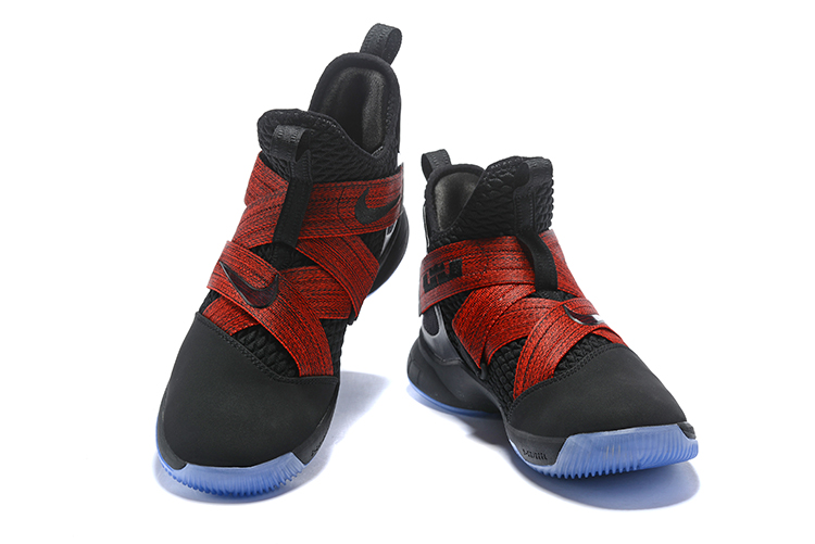 Nike Lebron 12 Solider Black Red Shoes - Click Image to Close