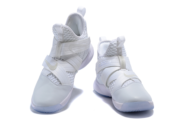 Nike Lebron 12 Solider Pure White Shoes - Click Image to Close