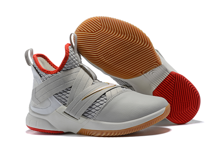 Nike Lebron 12 Solider Sliver Red Gloden Shoes