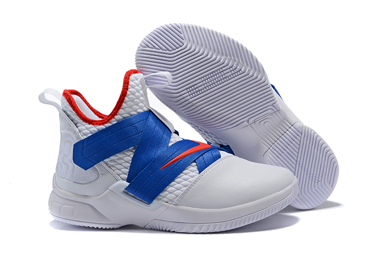 Nike Lebron 12 White Jade Blue Red Shoes