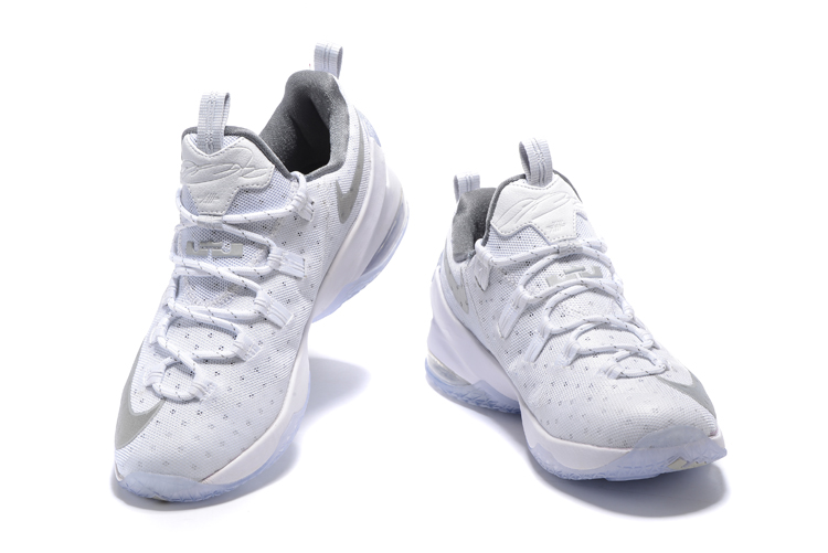 Nike Lebron 13 White Sliver Basketball Shoes - Click Image to Close