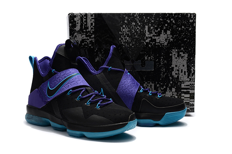 Nike Lebron 14 Black Purple Basketball Shoes For Women - Click Image to Close