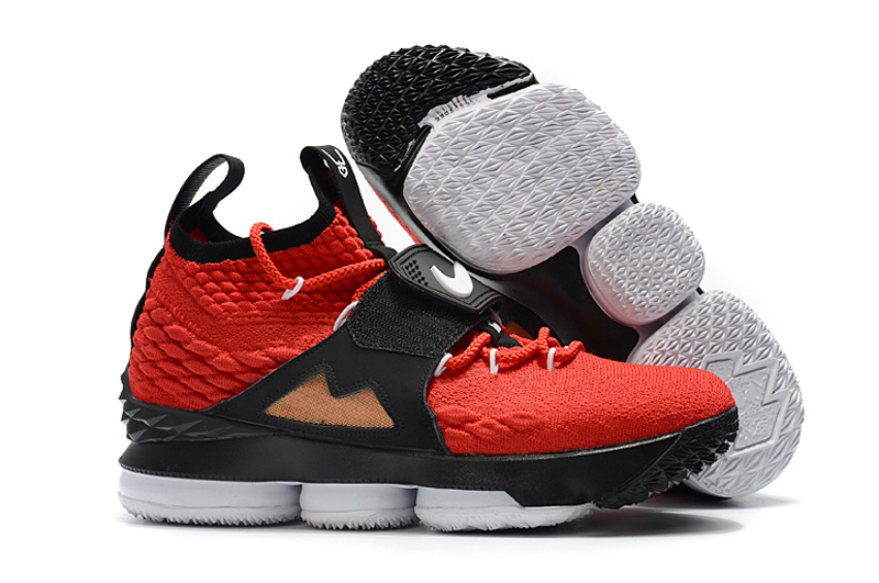 Nike Lebron 15 Red Black Gloden Shoes - Click Image to Close