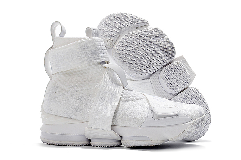 Nike Lebron 15 White Sliver Flowers Shoes