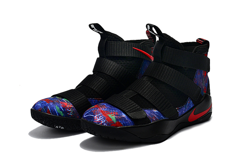 Nike Lebron Soldier 11 Black Red Colorful Basketball Shoes For Women - Click Image to Close