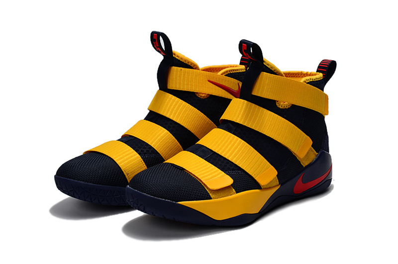 Nike Lebron Soldier 11 Yellow Black Red Basketball Shoes For Women