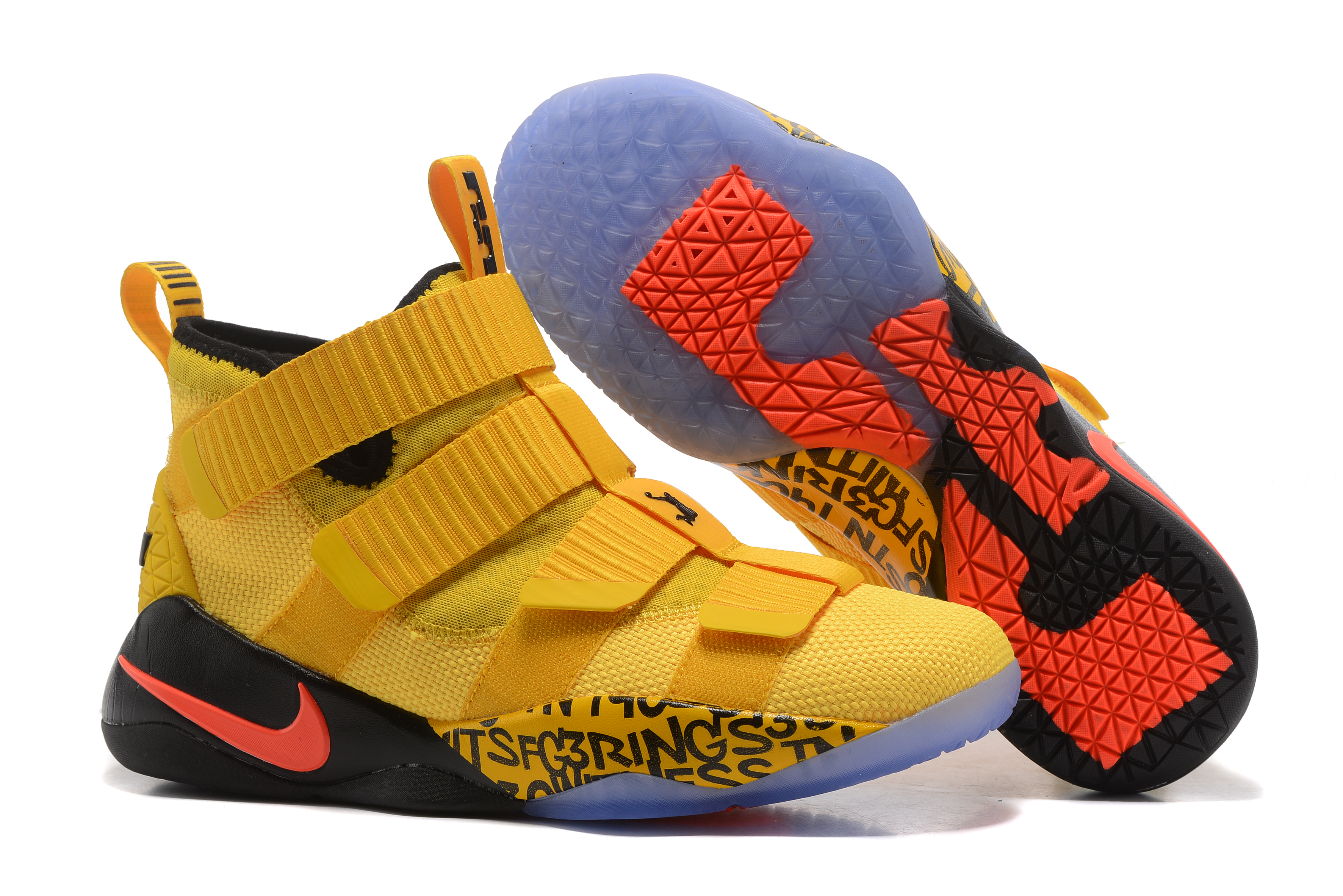 Nike Lebron Solider 11 Black Yellow Basktabll Shoes - Click Image to Close