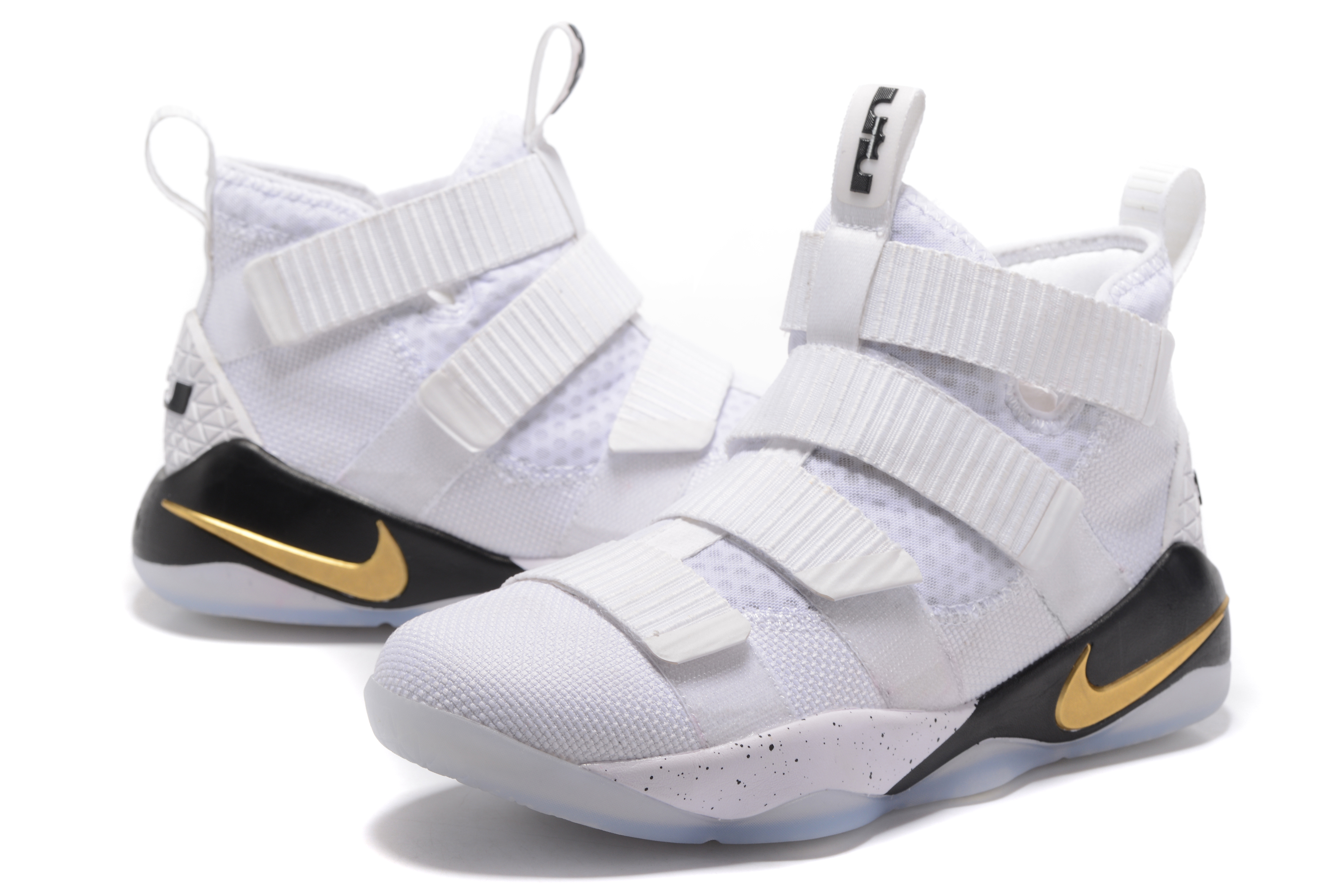 Nike Lebron Solider 11 White Gloden Basktabll Shoes