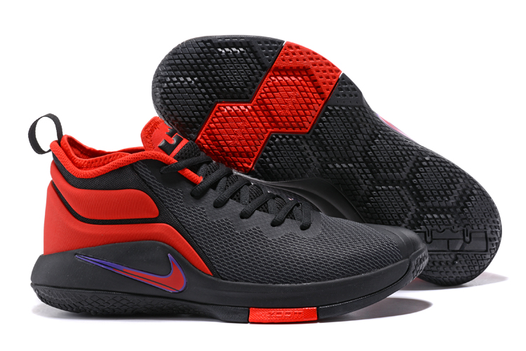 Nike Lebron Wintnes 2 Black Red Swoosh Shoes - Click Image to Close