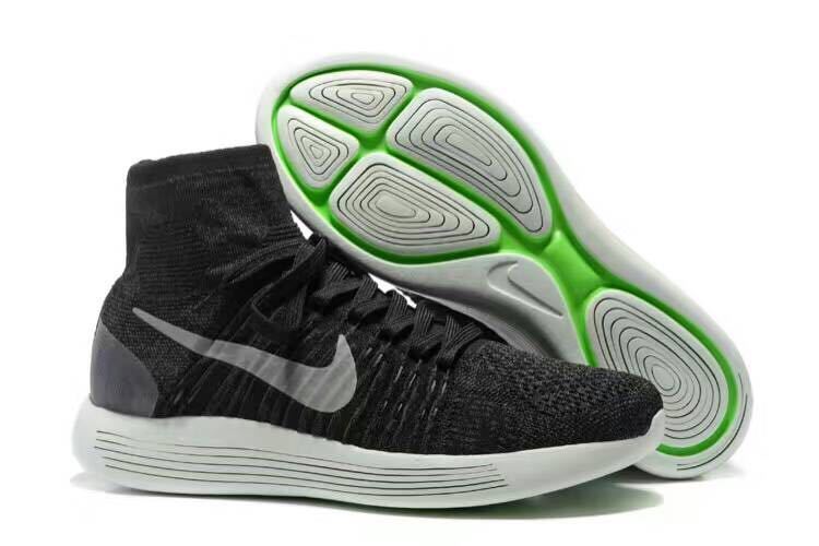 Nike LunarEpic Flyknit Black White Shoes - Click Image to Close