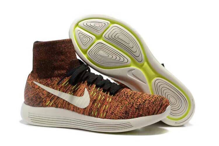 Nike LunarEpic Flyknit Orange Black White Shoes - Click Image to Close