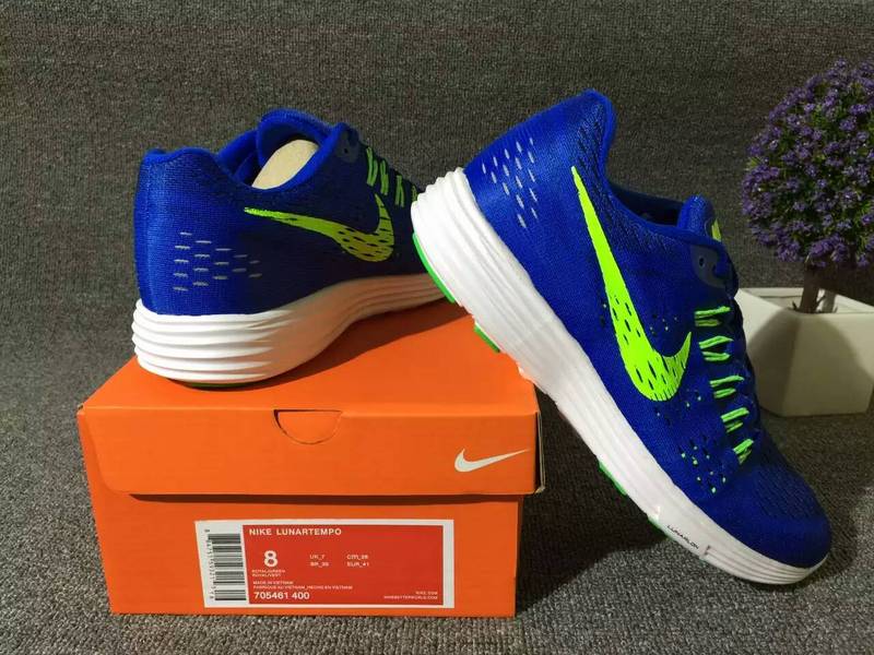 Nike Lunartempo 21 Blue Fluorscent Green White Shoes