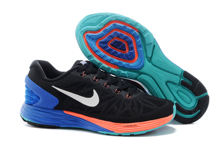 Nike Moofall 6 Black Blue Orange Sport Shoes For Women