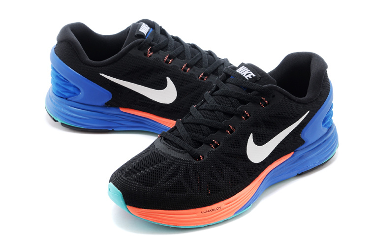 Nike Moofall 6 Black Blue Orange Sport Shoes For Women - Click Image to Close