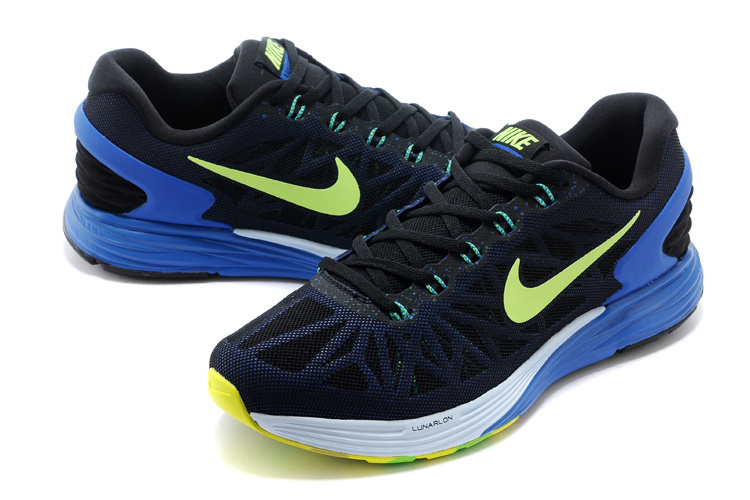 Nike Moofall 6 Black Blue Yellow Sport Shoes - Click Image to Close