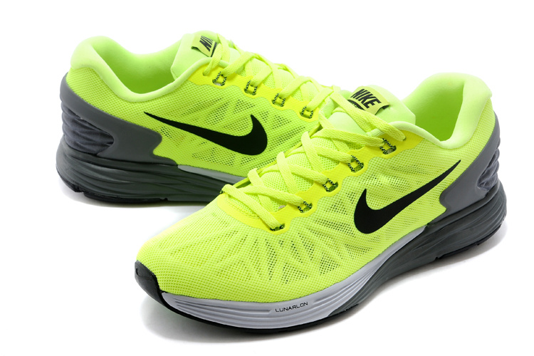 Nike Moofall 6 Fluorscent Green Grey Sport Shoes - Click Image to Close
