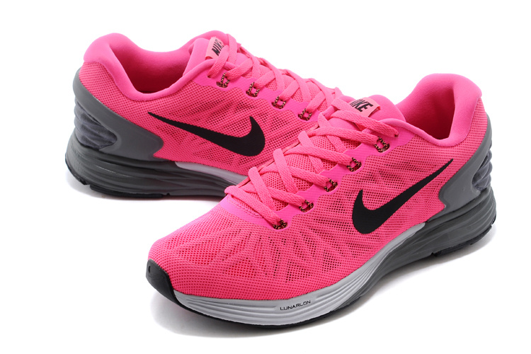 Nike Moofall 6 Pink Grey White Sport Shoes For Women - Click Image to Close