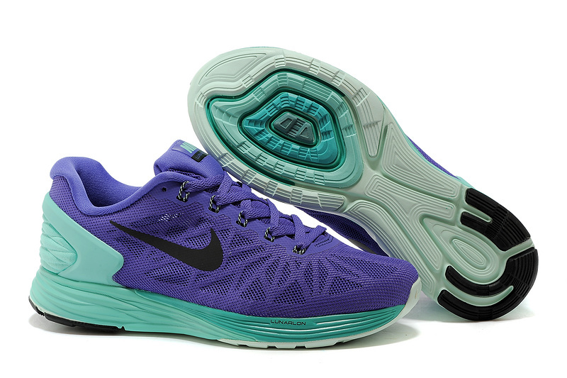 Nike Moofall 6 Purple Green Sport Shoes For Women - Click Image to Close