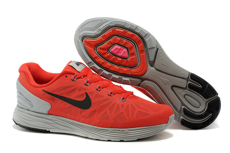 Nike Moofall 6 Red Grey Sport Shoes - Click Image to Close