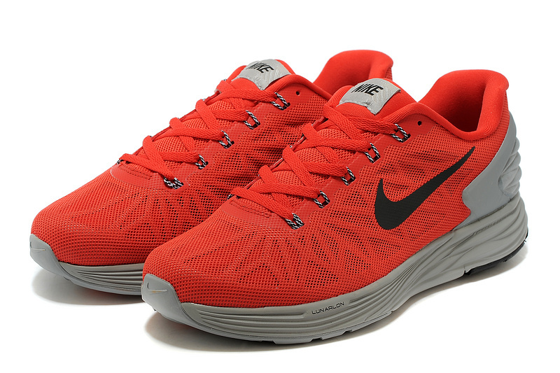 Nike Moofall 6 Red Grey Sport Shoes - Click Image to Close