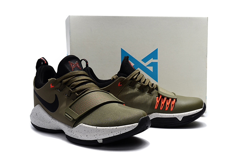 Nike PG 1 Army Orange Black Basketball Shoes For Women