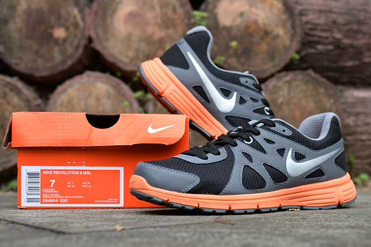 Nike Revolution 2 MSL Black Orange Running Shoes - Click Image to Close