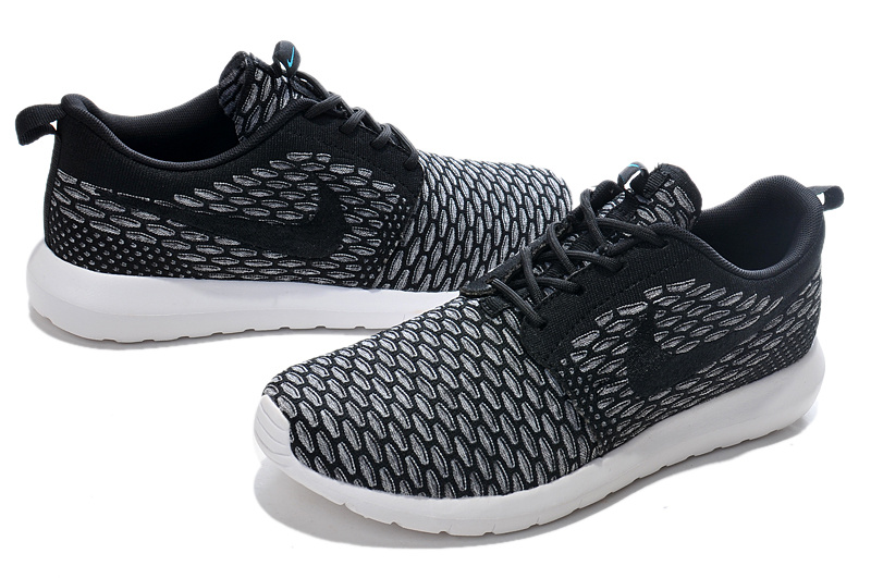 Nike Roshe Flyknit Black Grey Sport Shoes - Click Image to Close