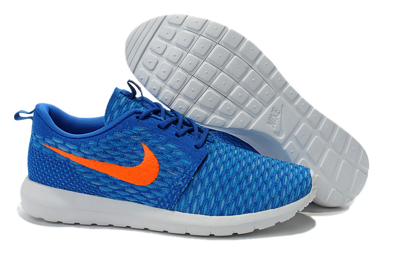 Nike Roshe Flyknit Blue Orange Sport Shoes