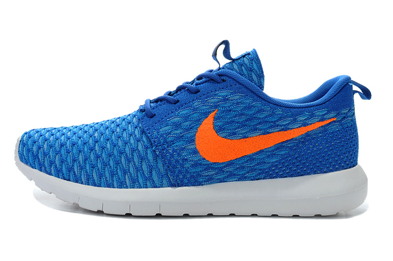 Nike Roshe Flyknit Blue Orange Sport Shoes