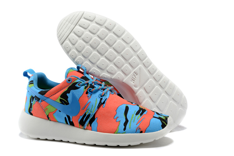 Nike Roshe Run 3M Blue Red White Women Shoes