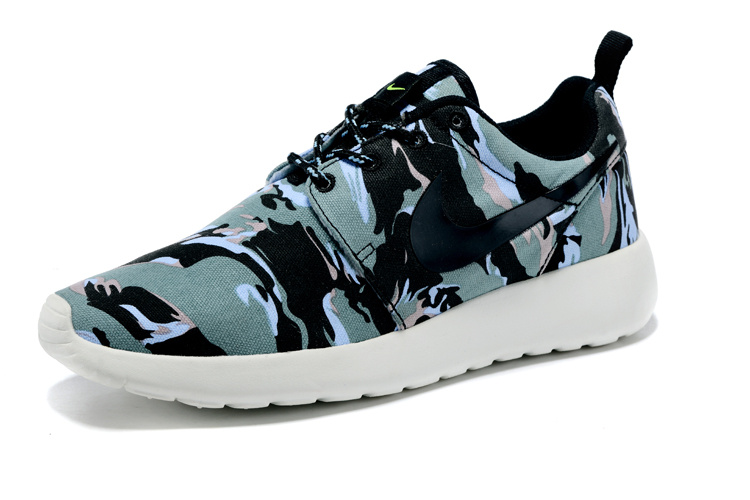 Nike Roshe Run 3M Green Black White Shoes - Click Image to Close