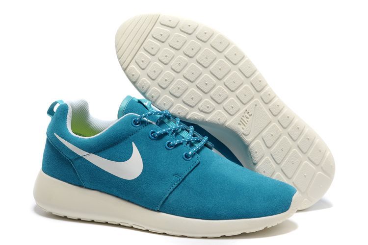 Nike Roshe Run Baby Blue White Swoosh Shoes