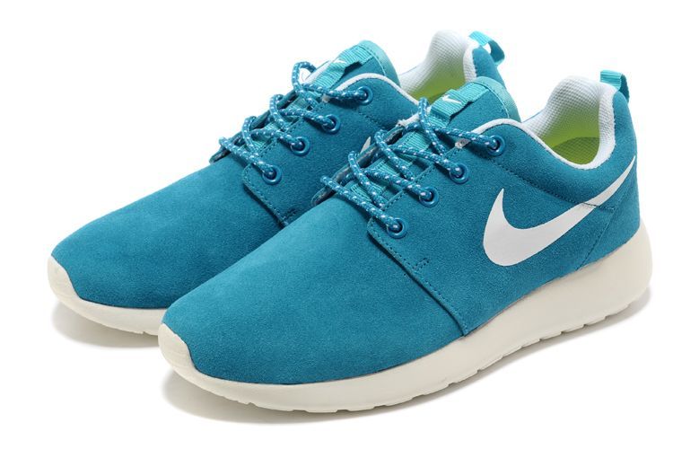 Nike Roshe Run Baby Blue White Swoosh Shoes